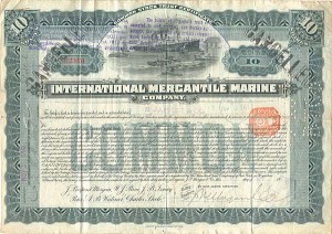 International Mercantile Marine - Co. that Made the Titanic - Shipping Stock Certificate